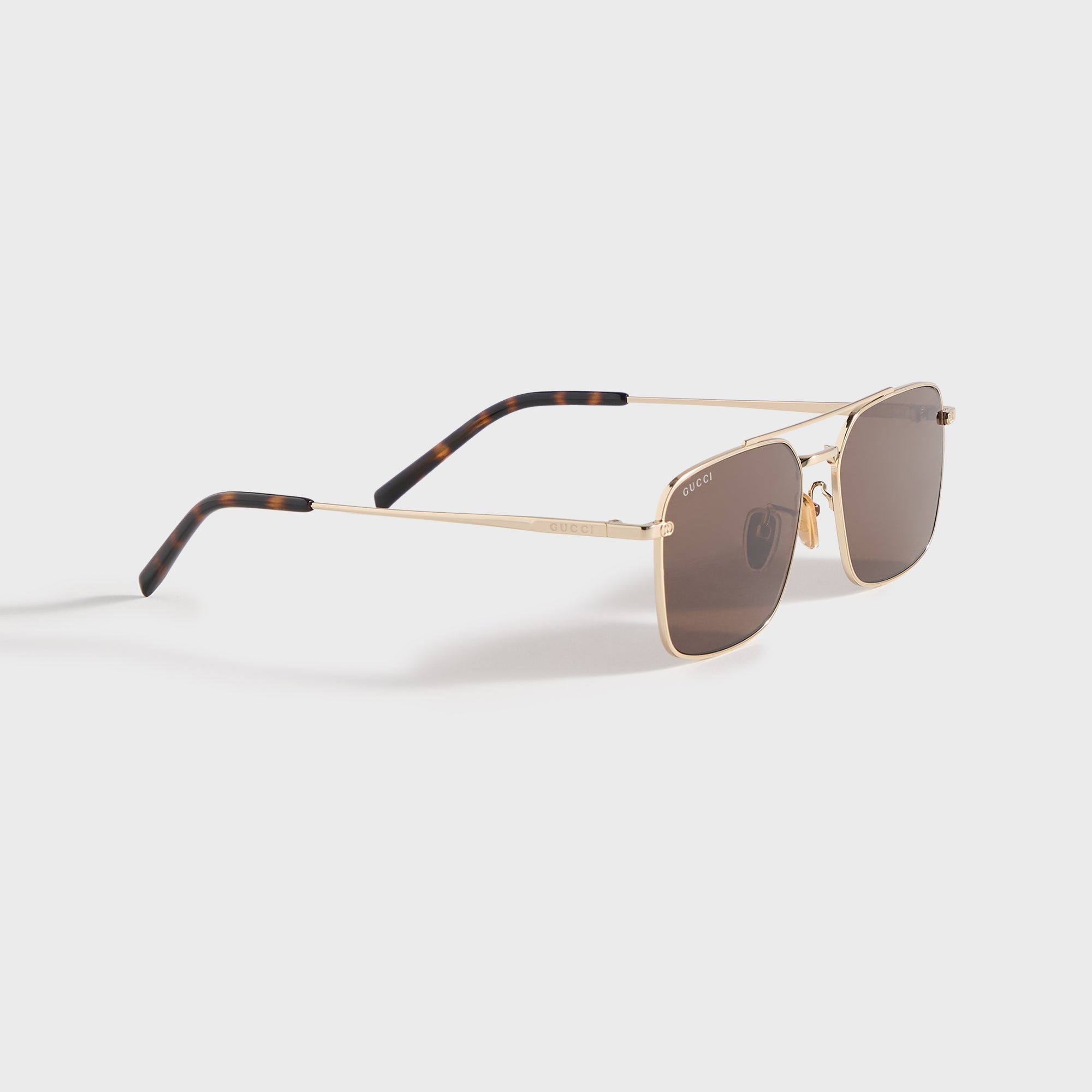 Gucci GG Rectangular Sunglasses - Gold / Brown – Kith