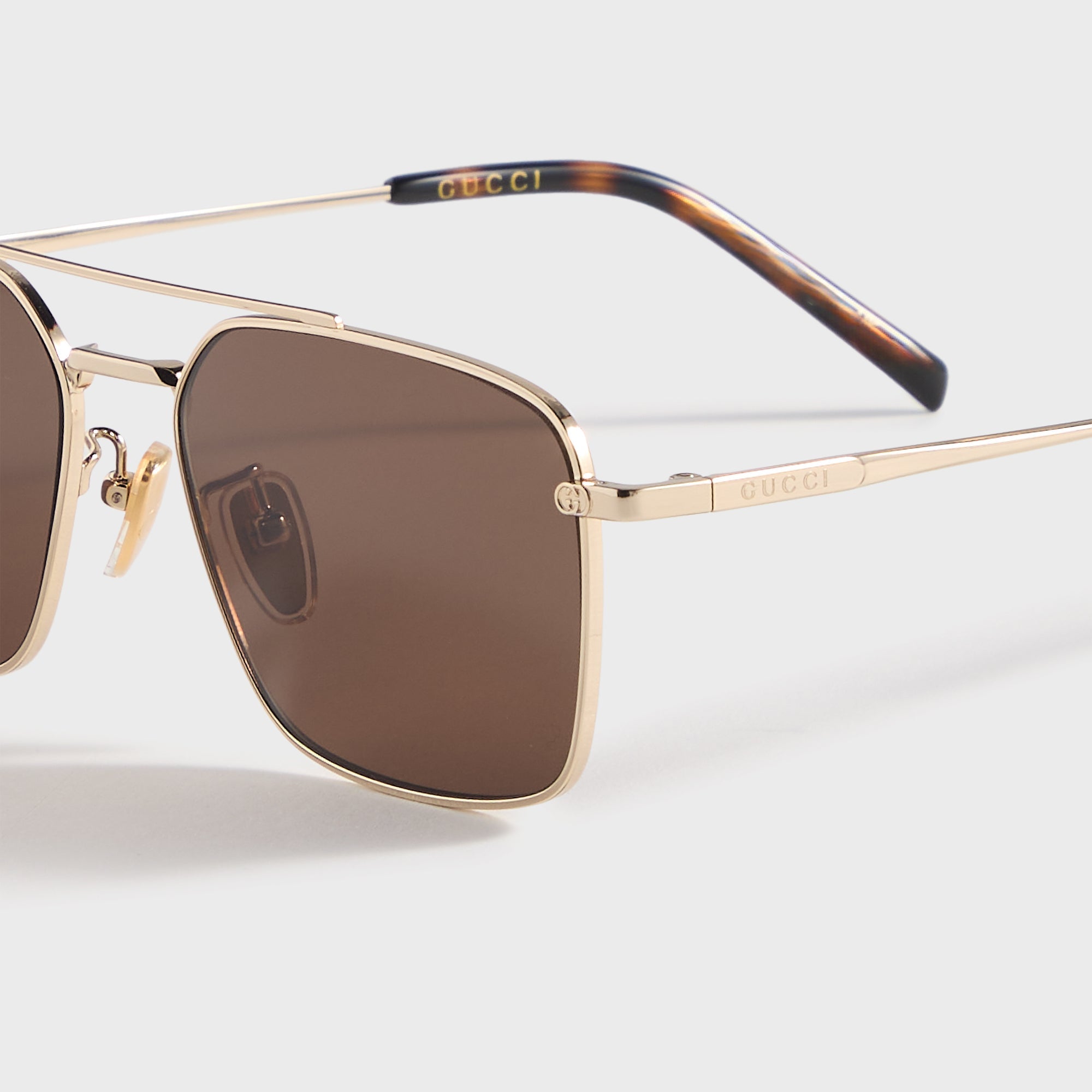 Gucci GG Rectangular Sunglasses - Gold / Brown – Kith