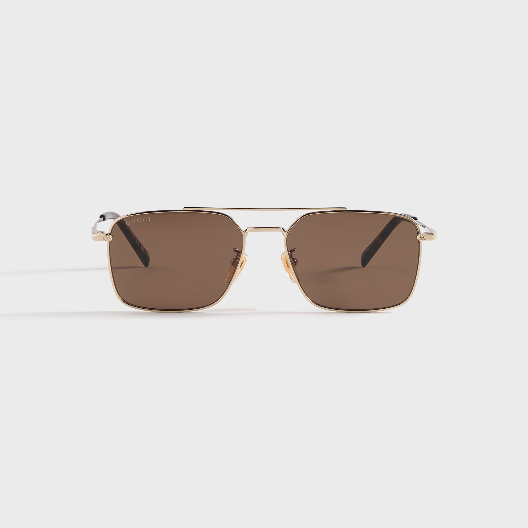 Gucci GG Rectangular Sunglasses - Gold / Brown – Kith