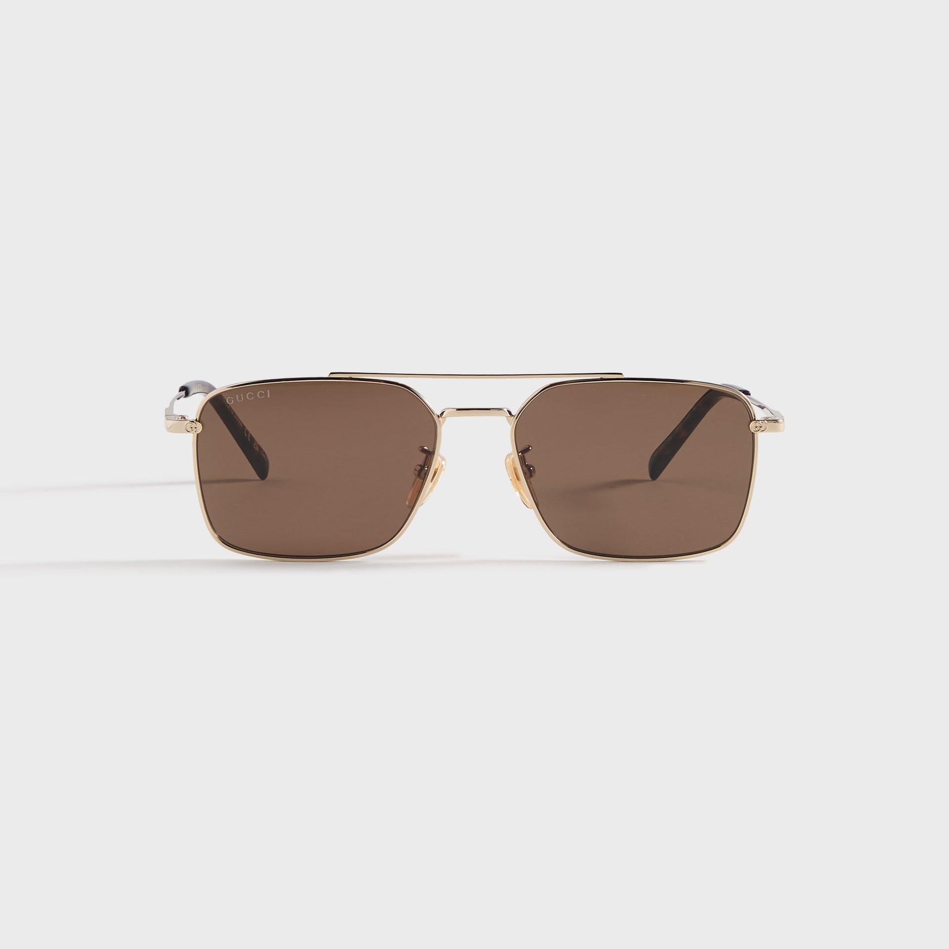 Gucci GG Rectangular Sunglasses - Gold / Brown