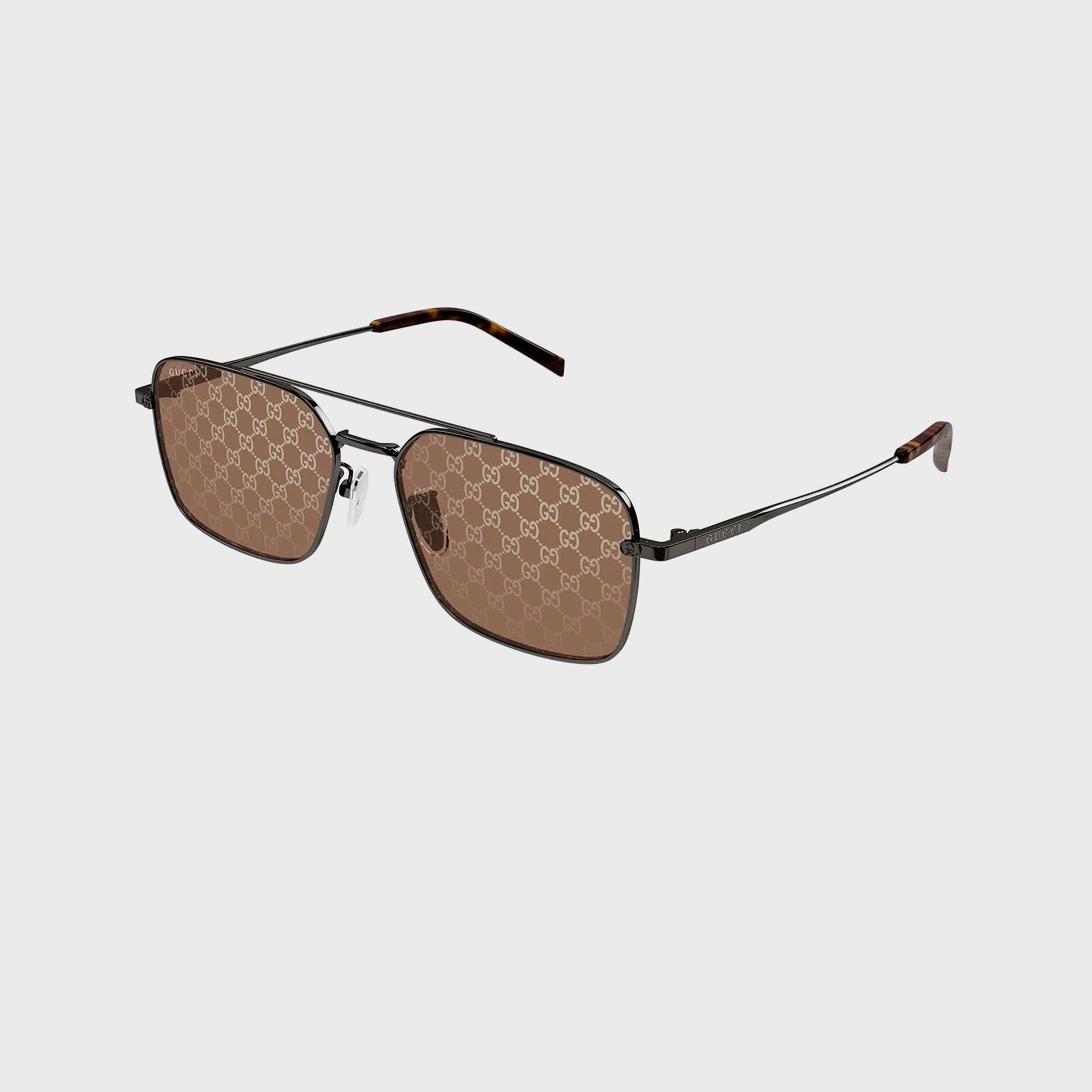 Gucci GG Square Sunglasses - Grey / Brown
