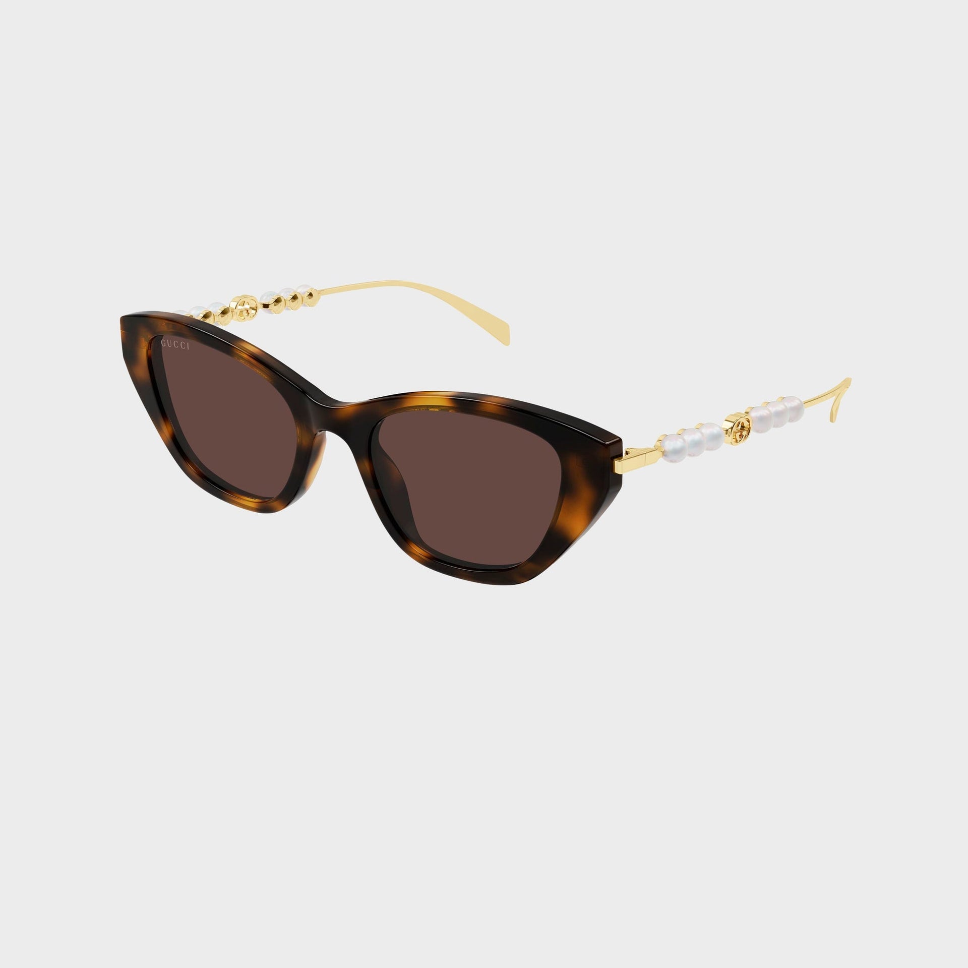 Gucci GG Cat Eye Sunglasses - Gold / Brown