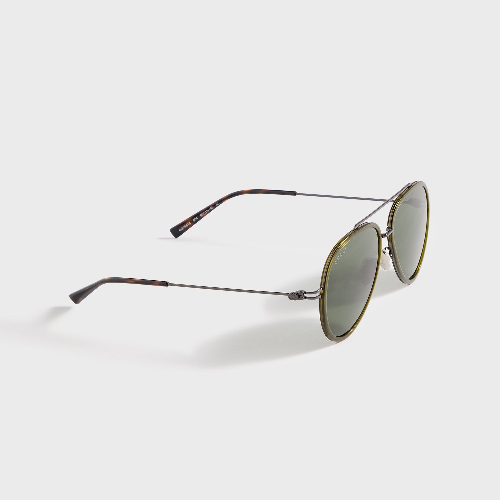 Gucci GG 1981S Aviator Frame Sunglasses - Green / Ruthenium