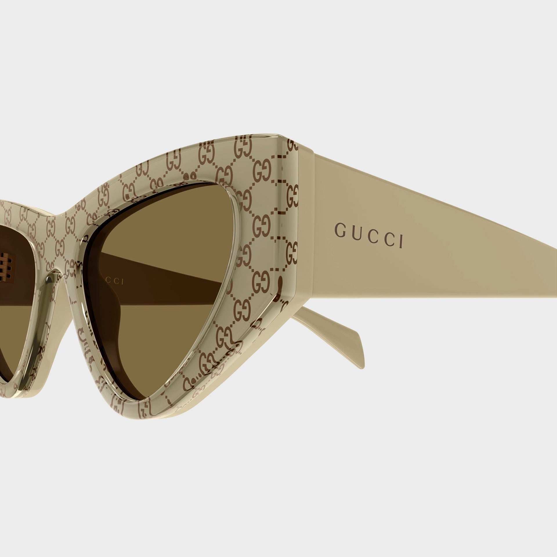 Gucci Cat Eye Sunglasses - Beige / Brown