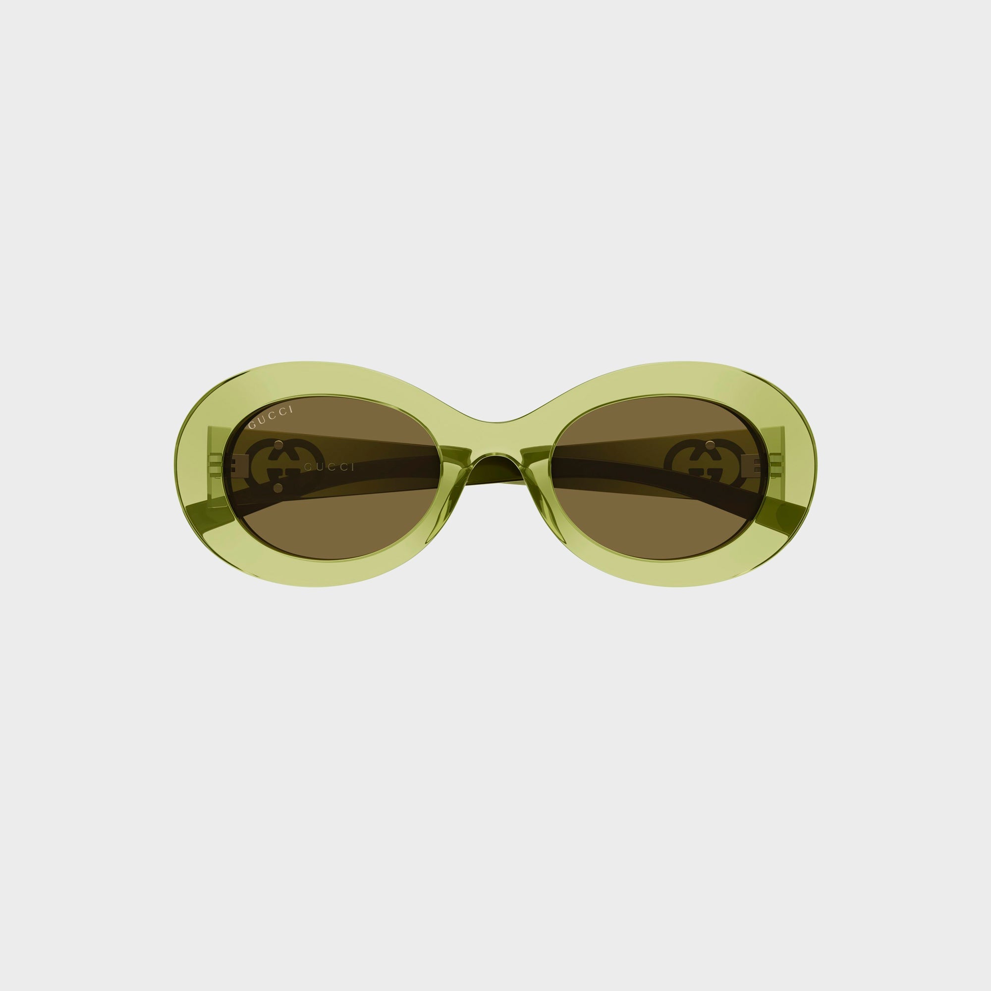 Gucci Oval Frame Sunglasses - Green / Brown – Kith