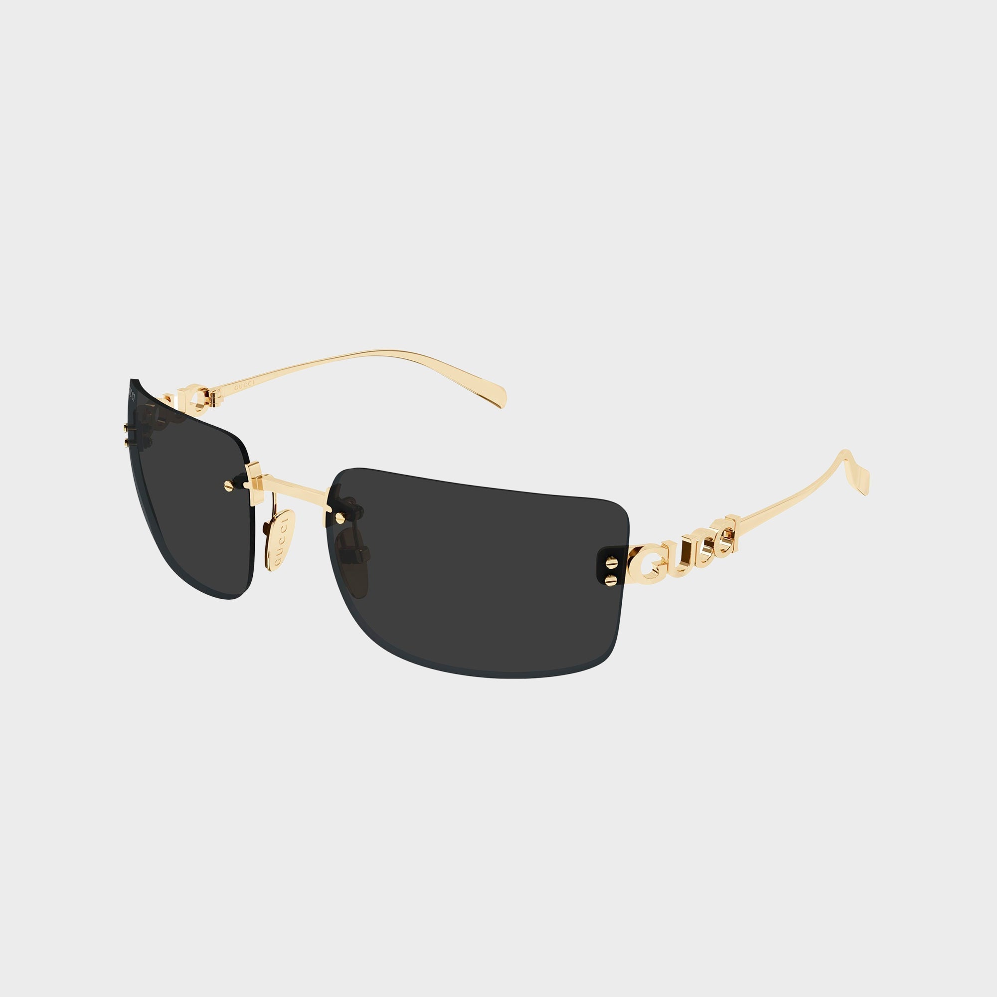 Gucci GG2038S Woman Rectangle Sunglasses - Gold / Grey – Kith