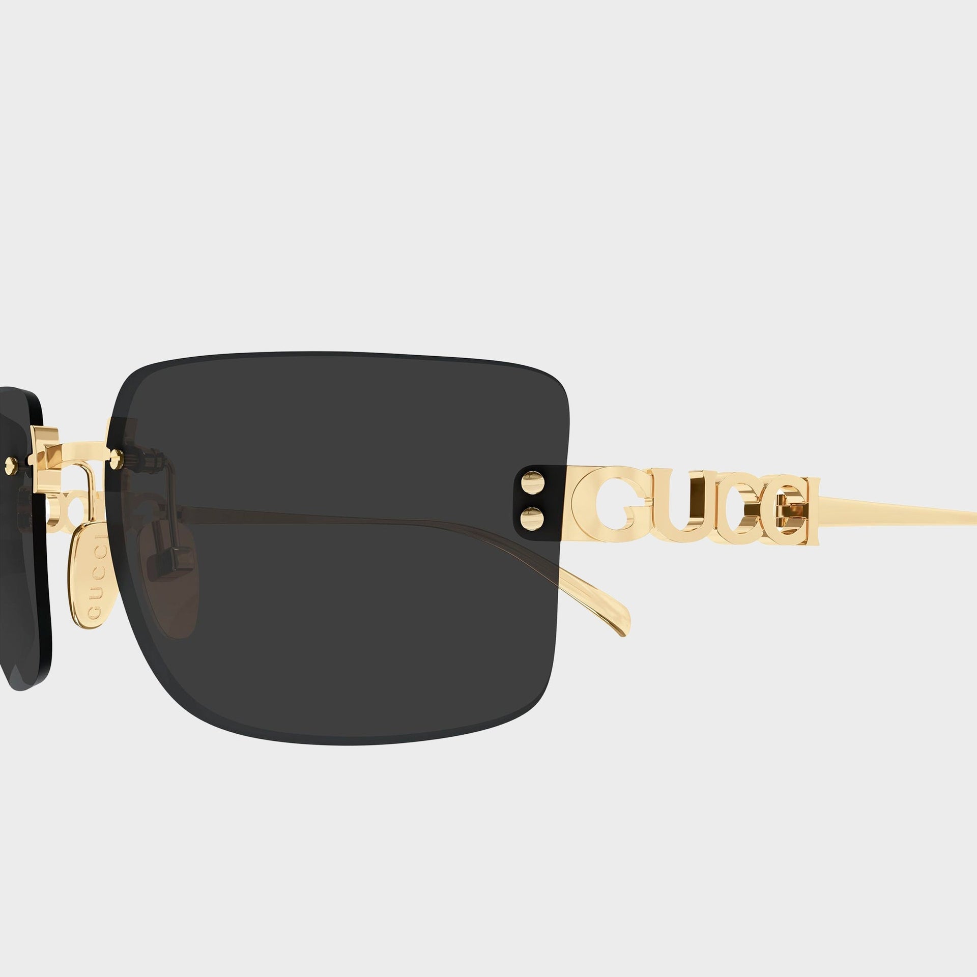 Gucci GG2038S Woman Rectangle Sunglasses - Gold / Grey