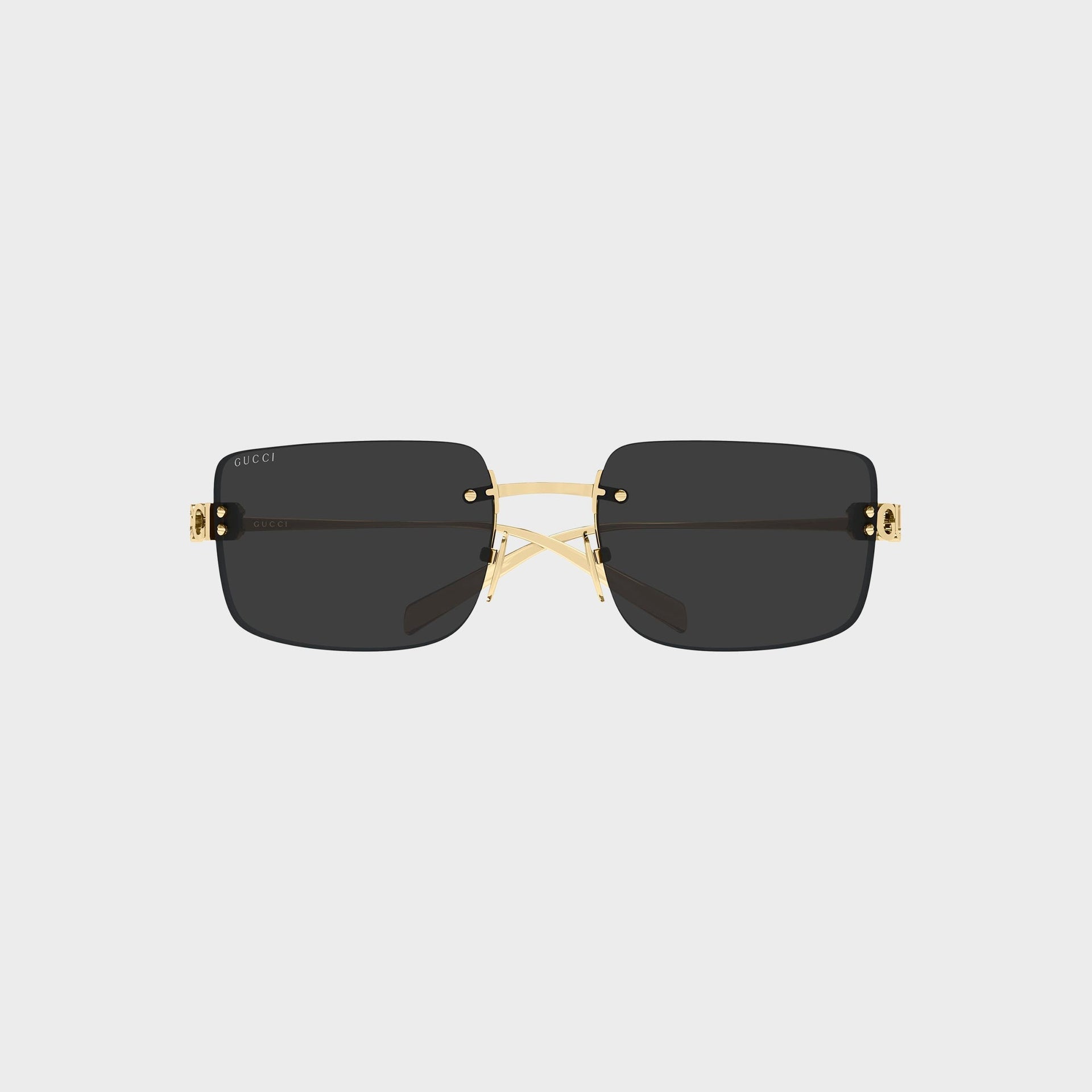 Gucci GG2038S Woman Rectangle Sunglasses - Gold / Grey