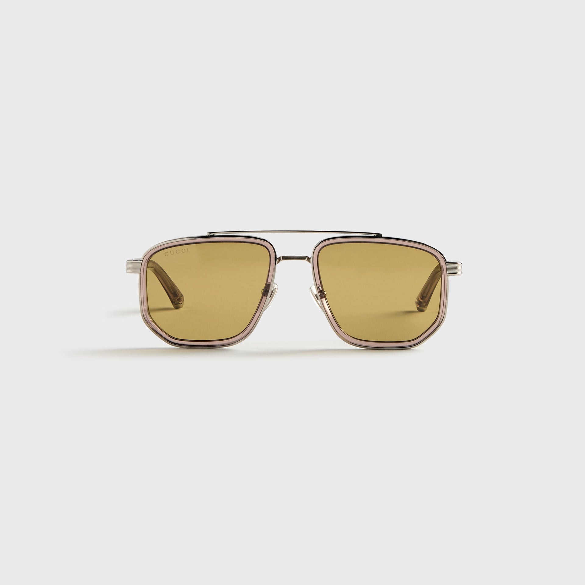 Gucci GG2073S Navigator Frame Sunglasses - Brown / Silver