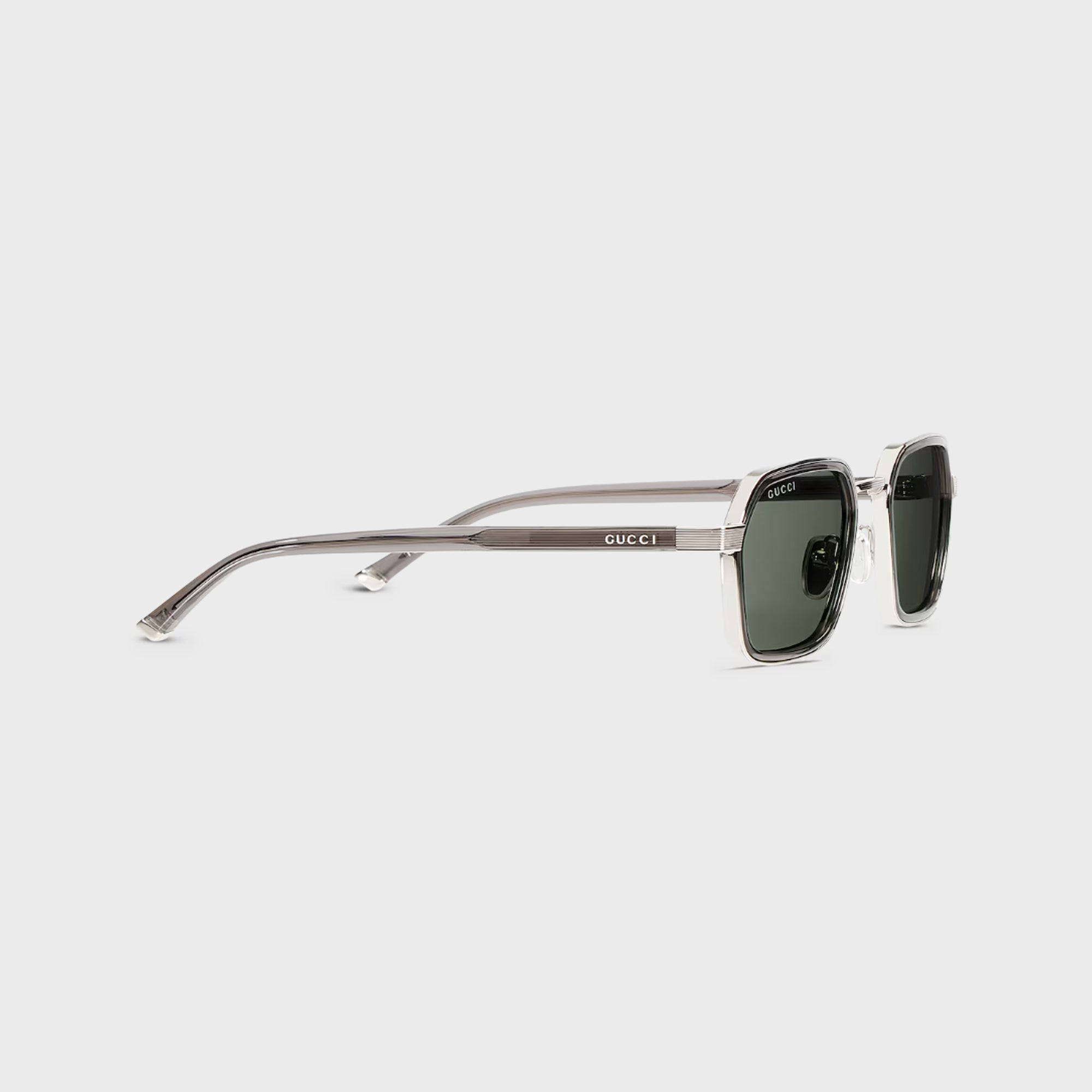Gucci GG2074S Square Frame Sunglasses - Silver / Grey – Kith