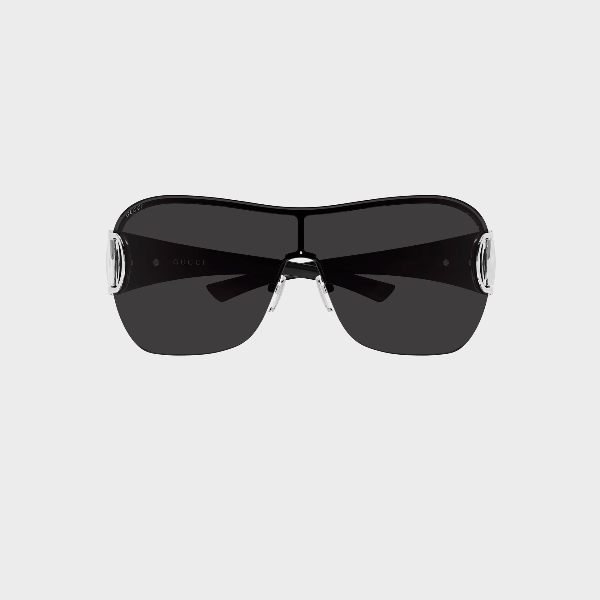 Gucci Rimless Mask Sunglasses - Silver / Black / Grey