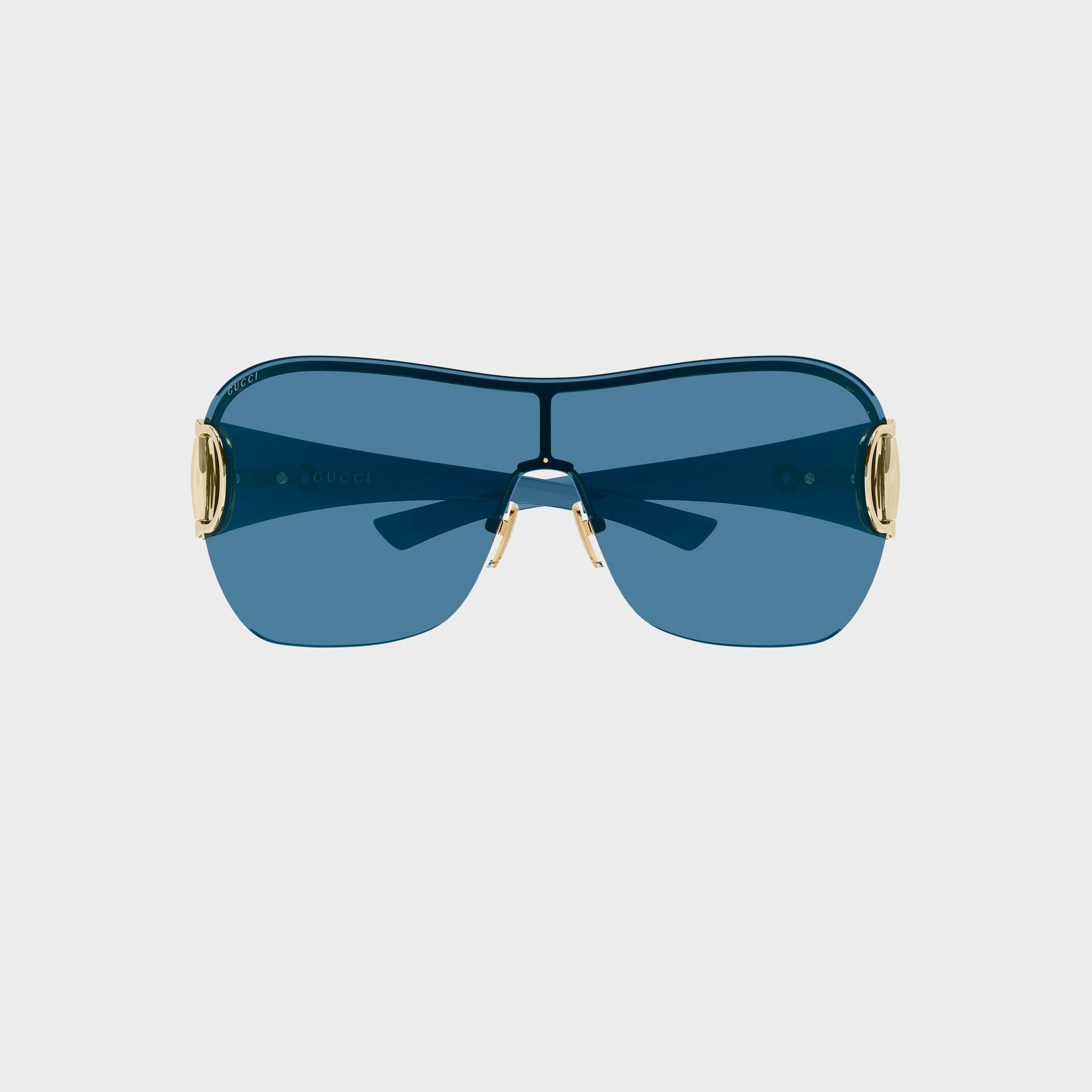 Gucci Rimless Mask Sunglasses - Gold / Blue – Kith