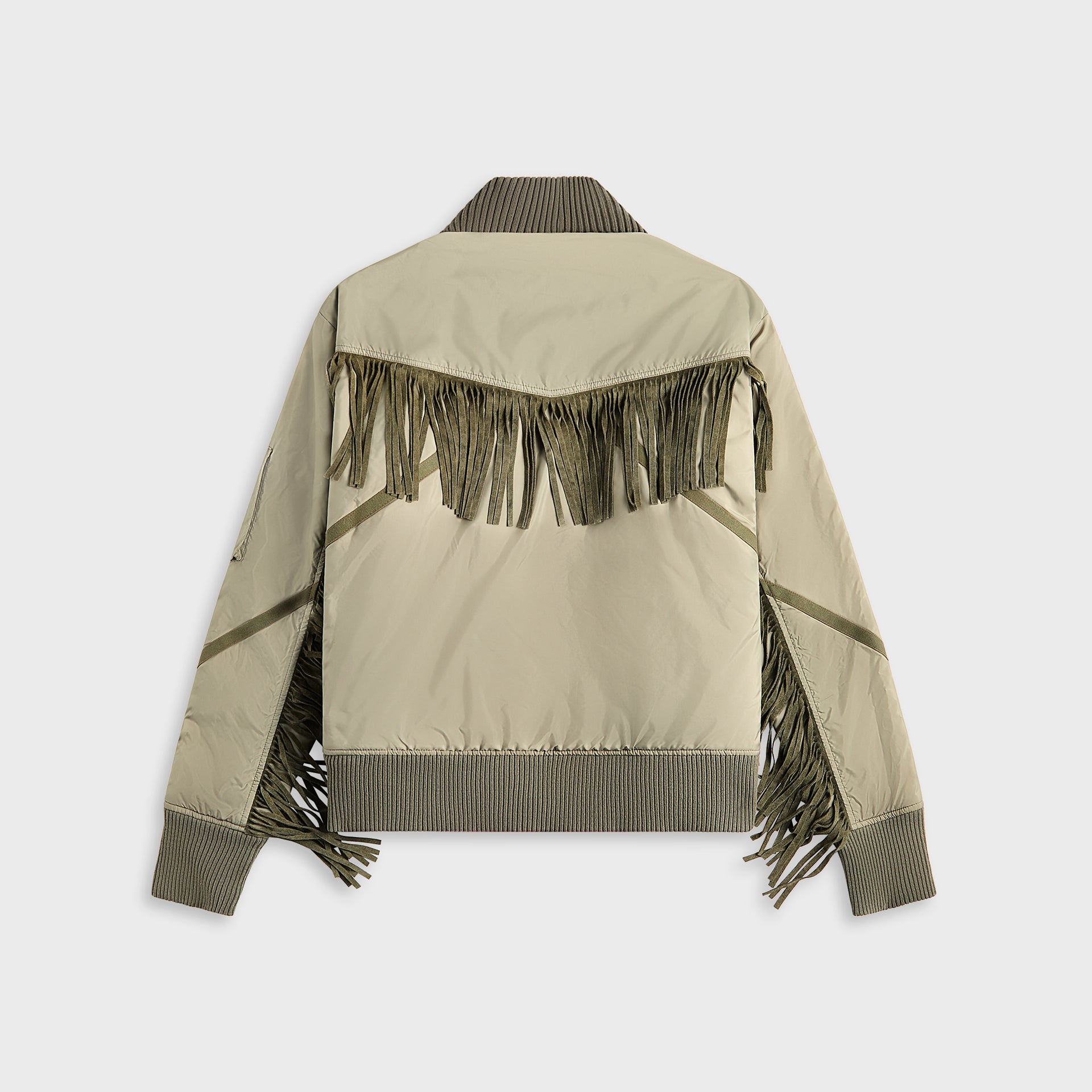 Greg Lauren Nylon Fringe Flight Jacket - Army