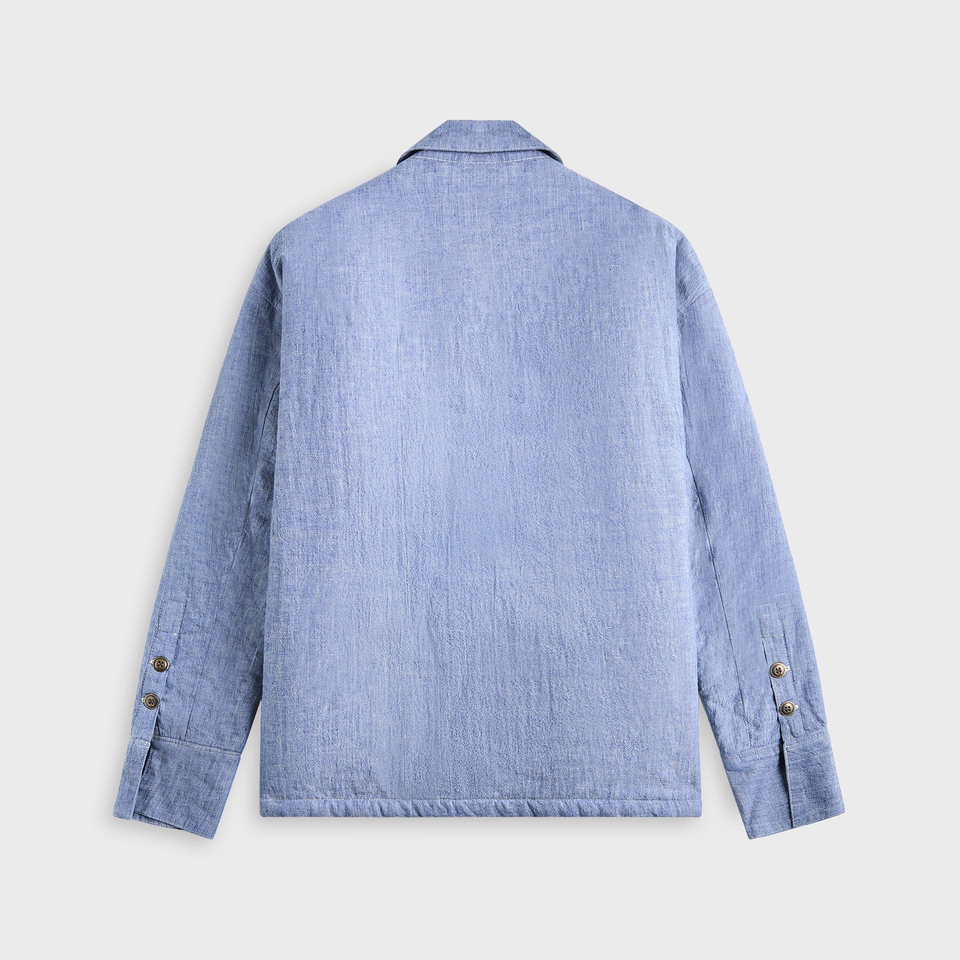 Greg Lauren Chambray Sherpa Lined Jacket - Medium Blue