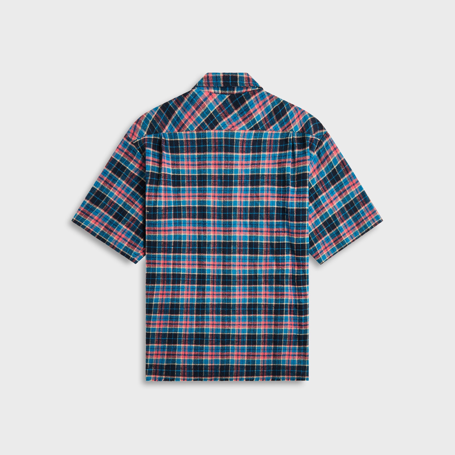 Greg Lauren Plaid Short Sleeve Shirt - Navy