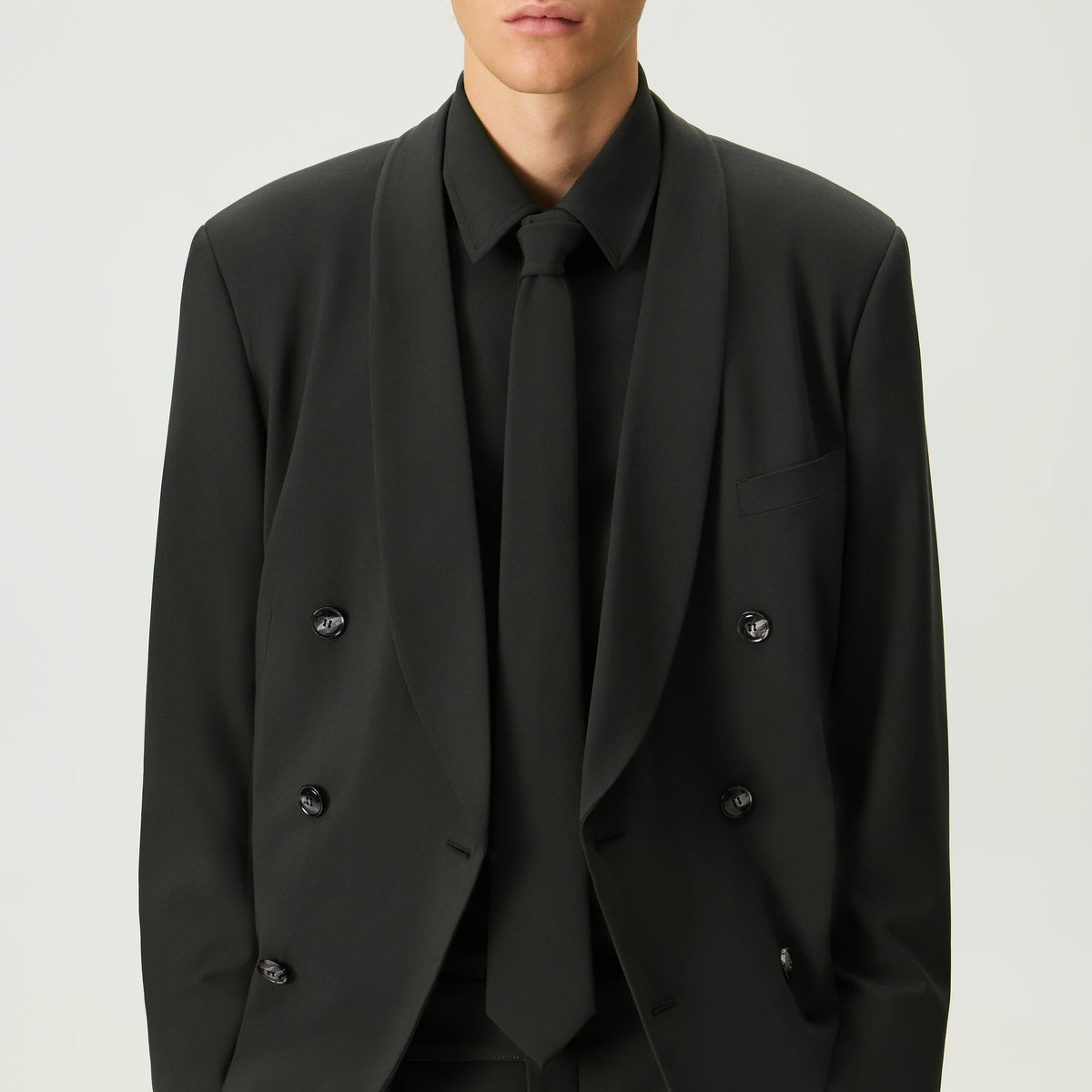Giorgio Armani & Kith Ivy Wool Crepe Tie - Charcoal Grey - PH