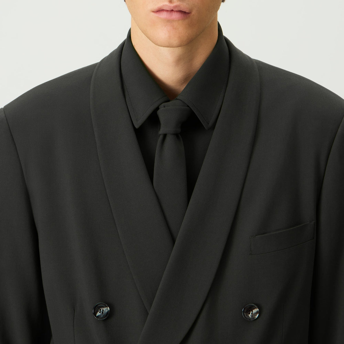 Giorgio Armani & Kith Ivy Wool Crepe Tie - Charcoal Grey - PH