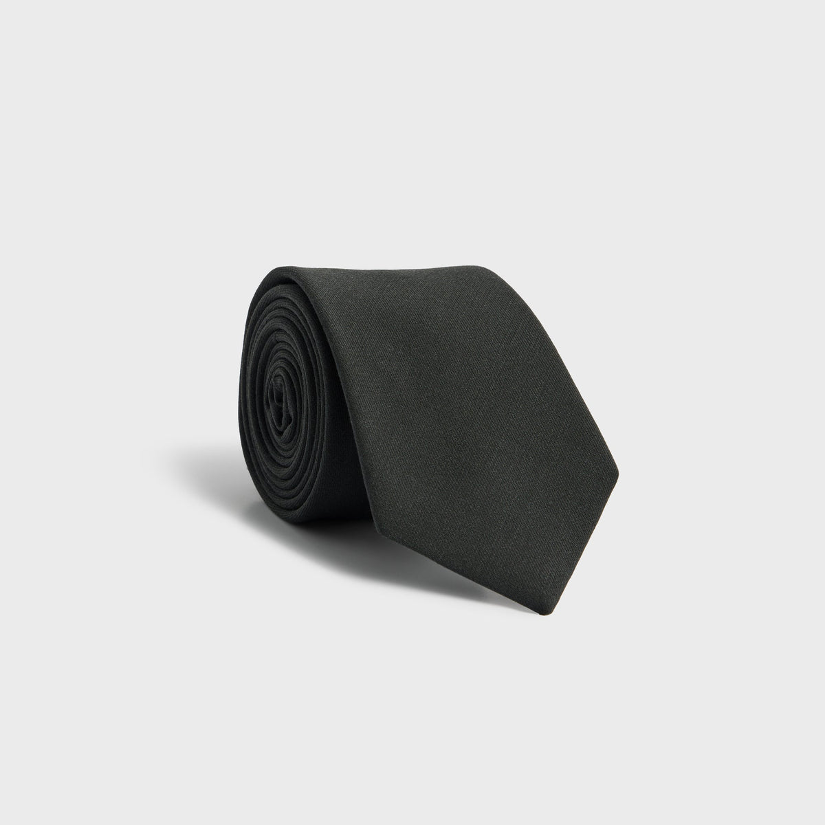 Giorgio Armani & Kith Ivy Wool Crepe Tie - Charcoal Grey