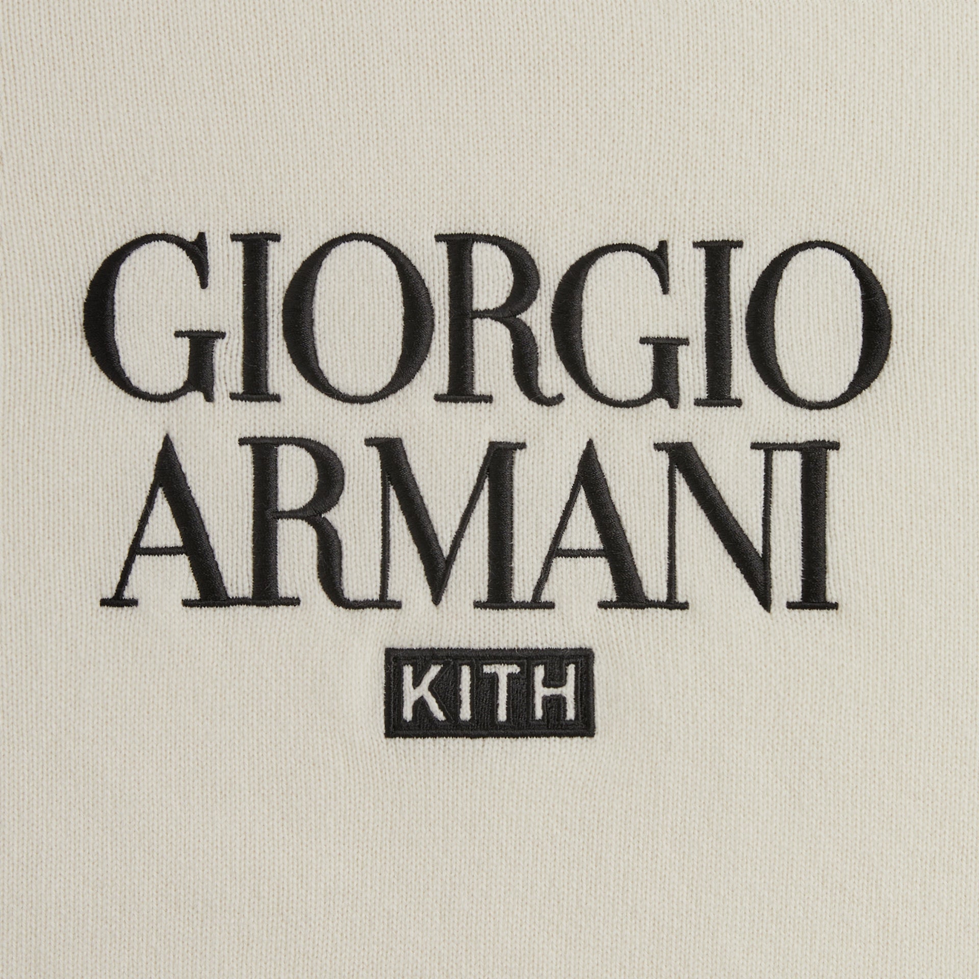 Kith & Giorgio Armani Classic Logo Cashmere Sweater - Sandrift