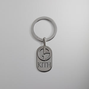 UrlfreezeShops & Giorgio diamond-knit Armani Key Ring - Gunmetal