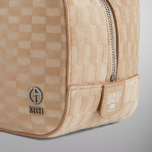 Kith & Giorgio Armani Monogram Suede Dopp Kit - Creme PH