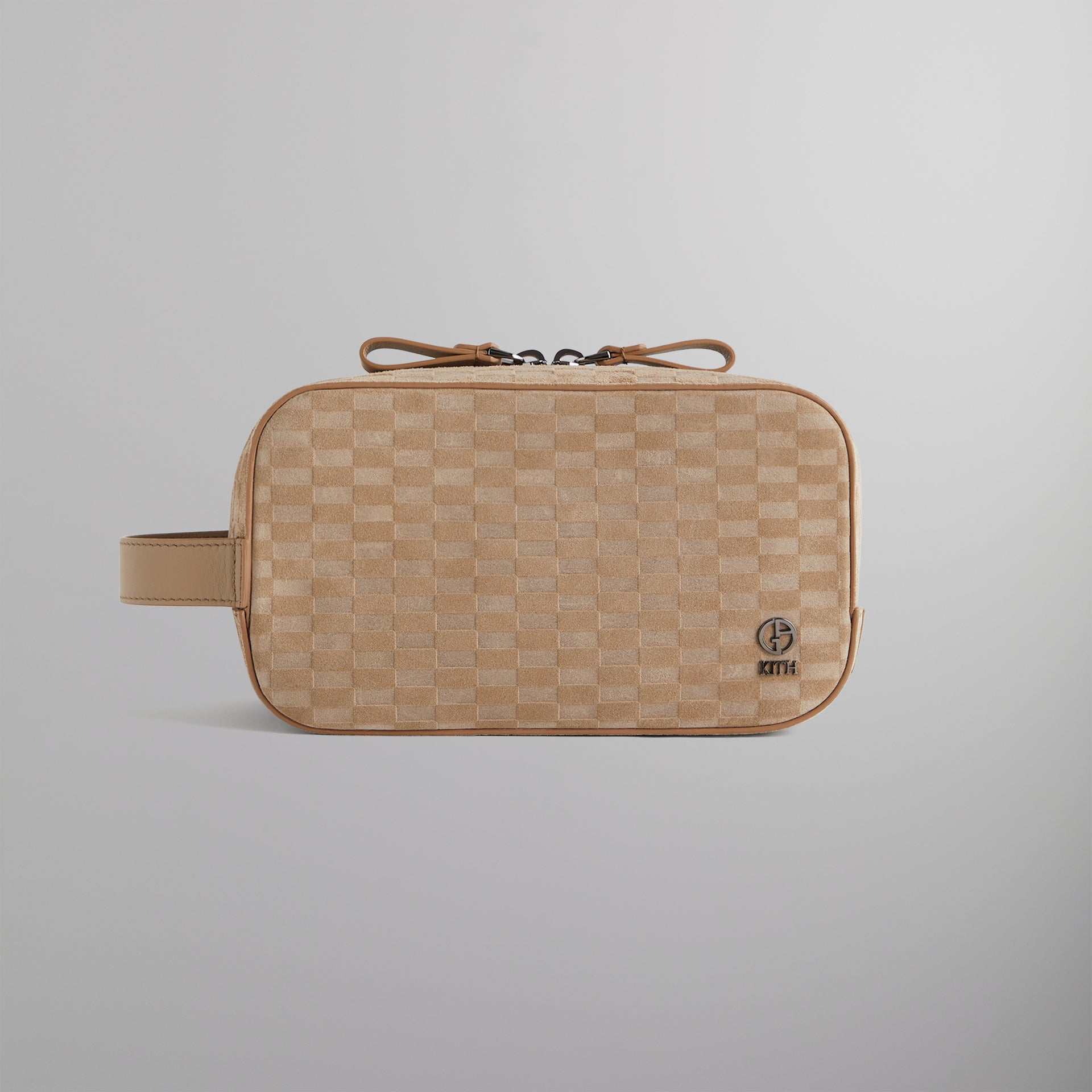 Kith & Giorgio Armani Monogram Suede Dopp Kit - Creme