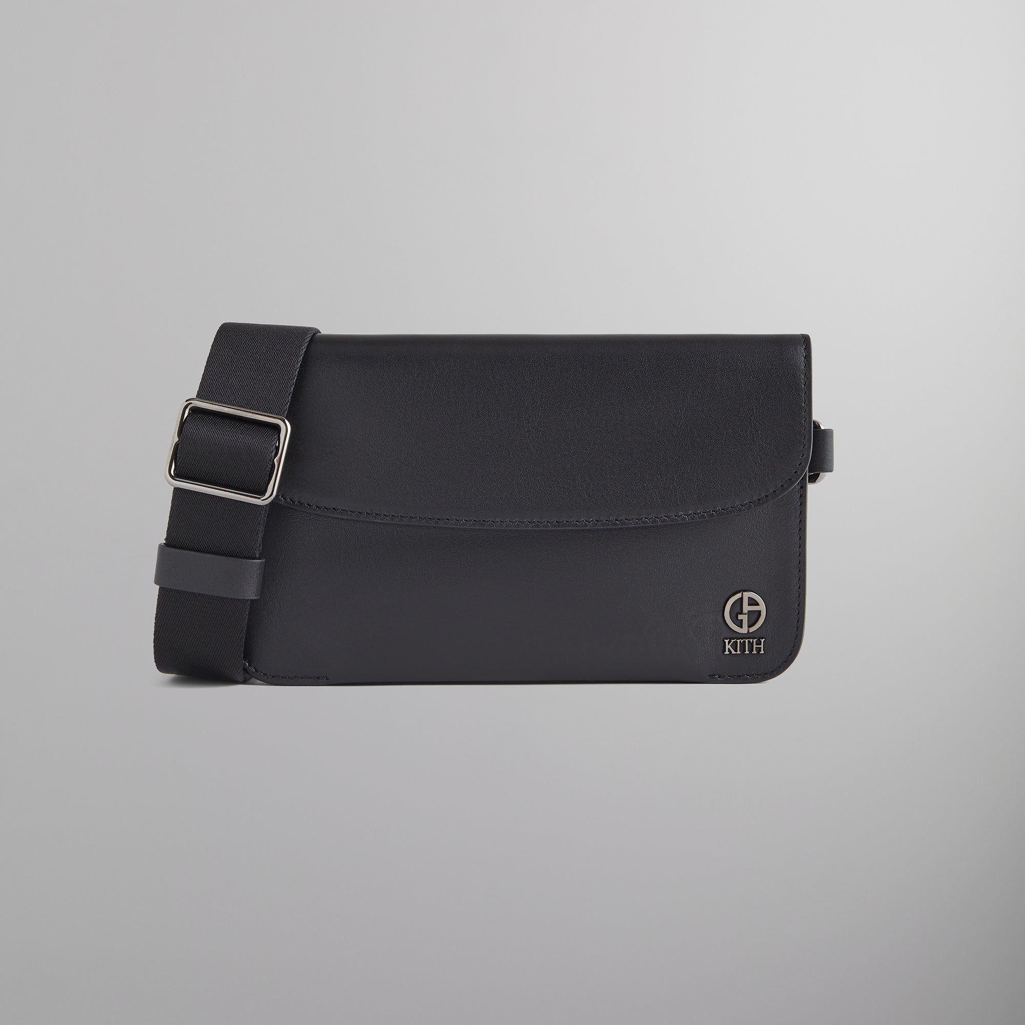 Kith & Giorgio Armani Leather Double Pouch - Black