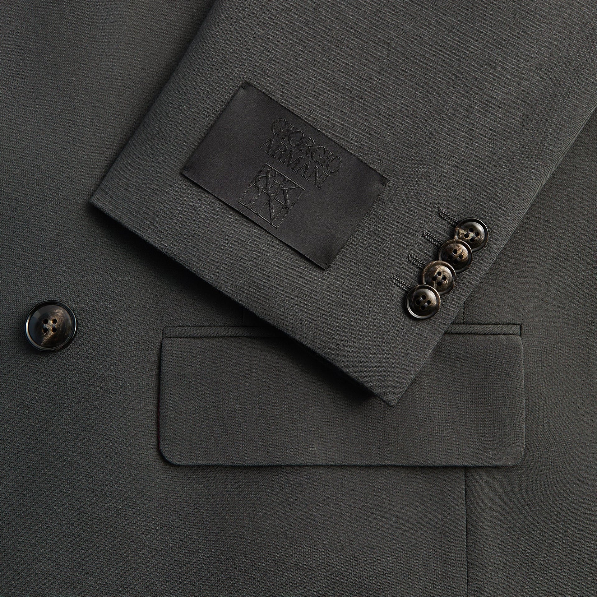 Giorgio Armani & Kith &Kin Milano Crepe Collarless Jacket - Dark Ash - PH