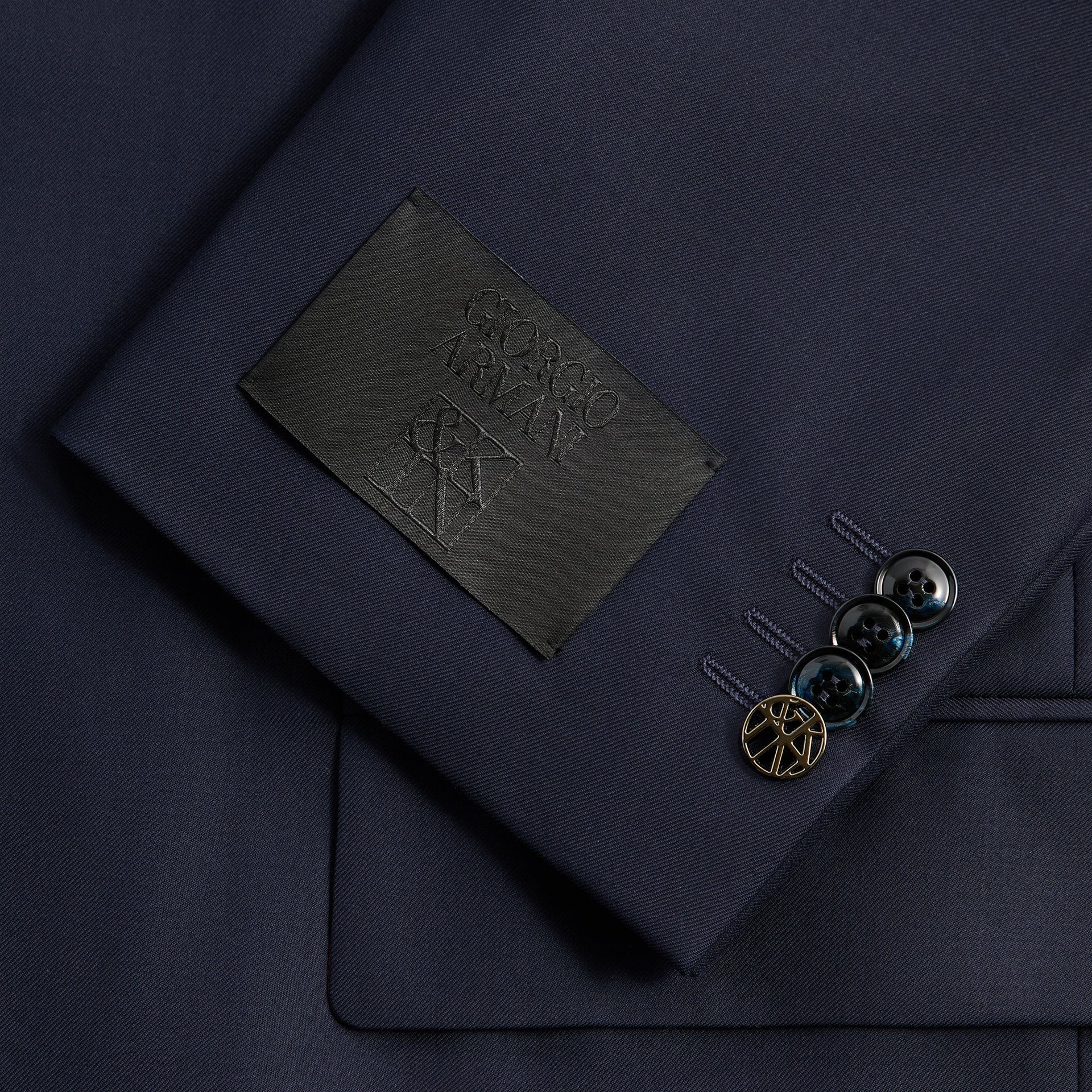 Giorgio Armani & Kith &Kin Cropped Collarless Jacket - Blue / Navy