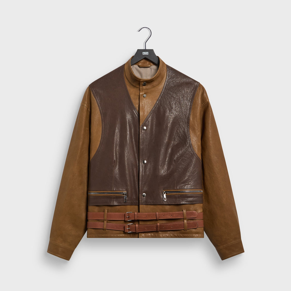 Giorgio Armani & Kith Two-Tone Lamb Leather Utility Jacket - Ermine
