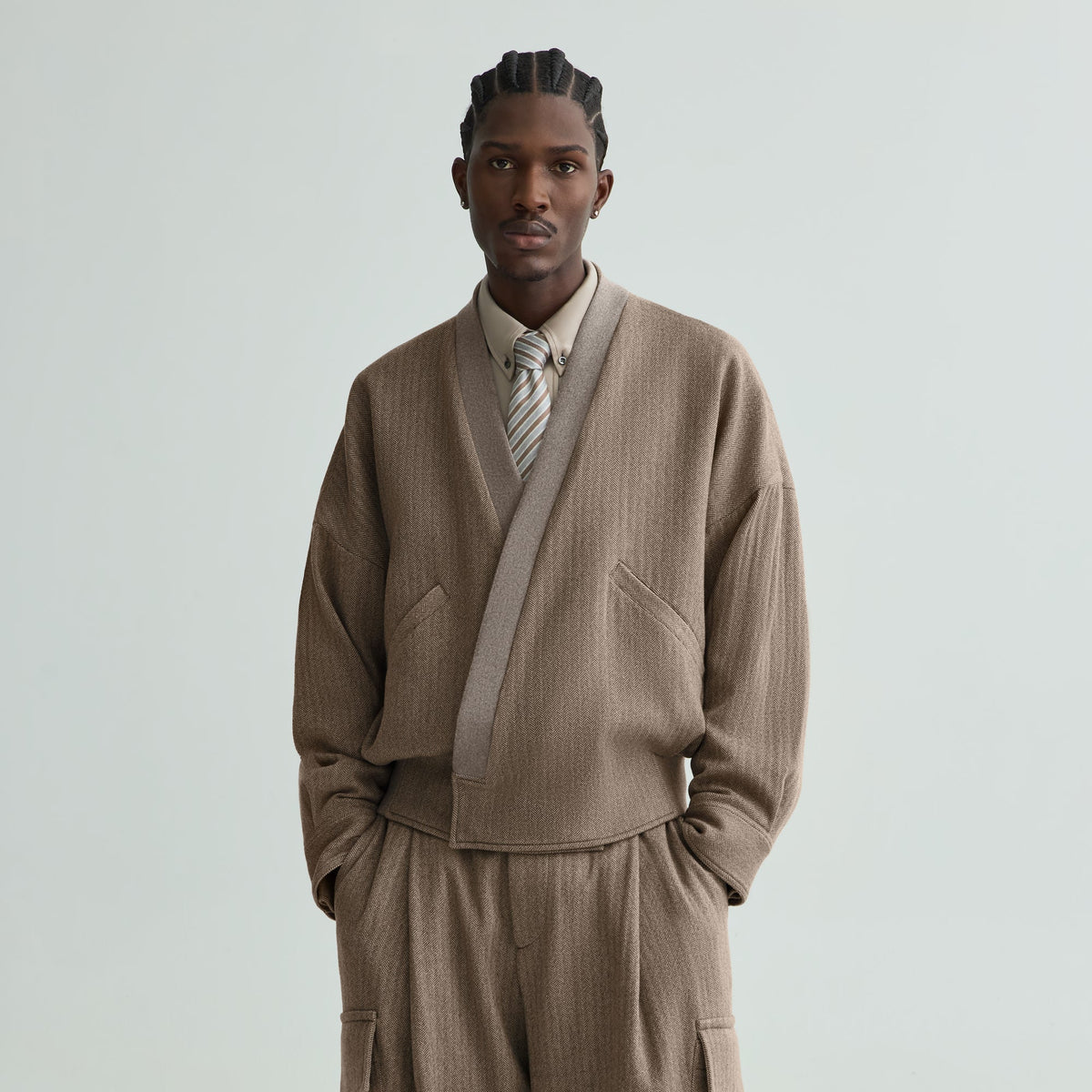 Giorgio Armani & Kith Virgin Wool Crossover Jacket - Marron