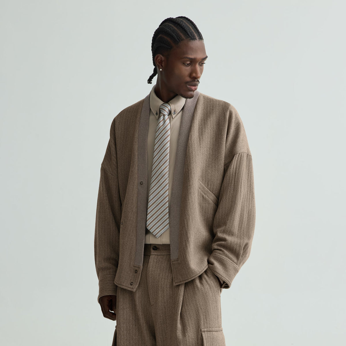 Giorgio Armani & Kith Virgin Wool Crossover Jacket - Marron