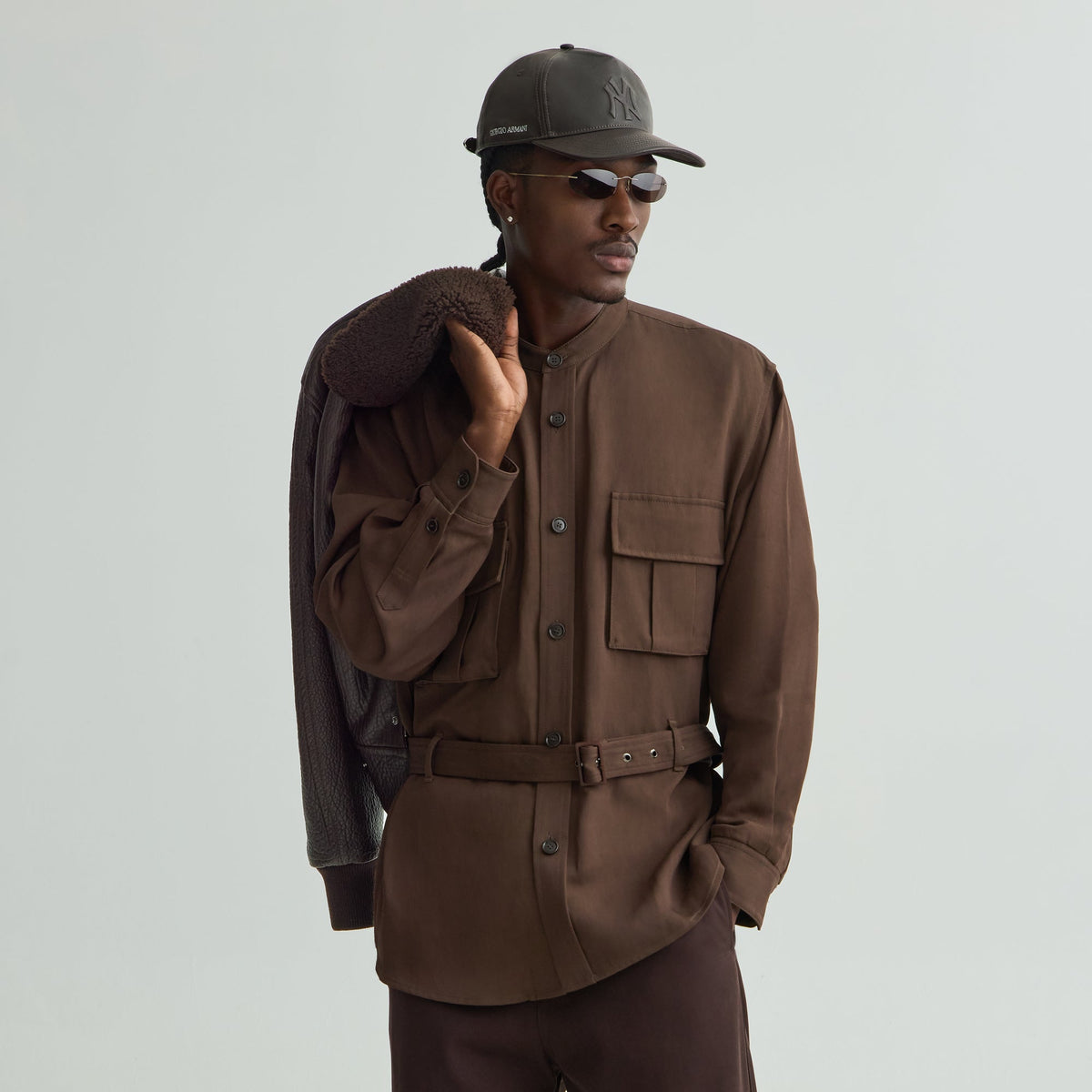 Giorgio Armani & Kith Belted Shirt - Marrone