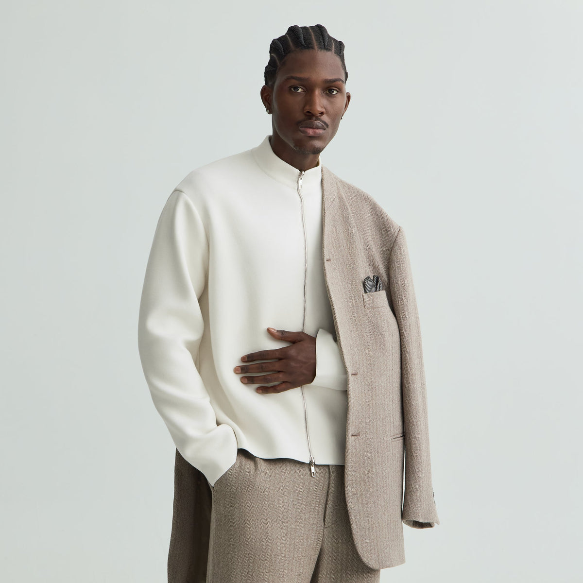 Giorgio Armani & Kith Reversible Sweater Blouson Jacket - Sandrift