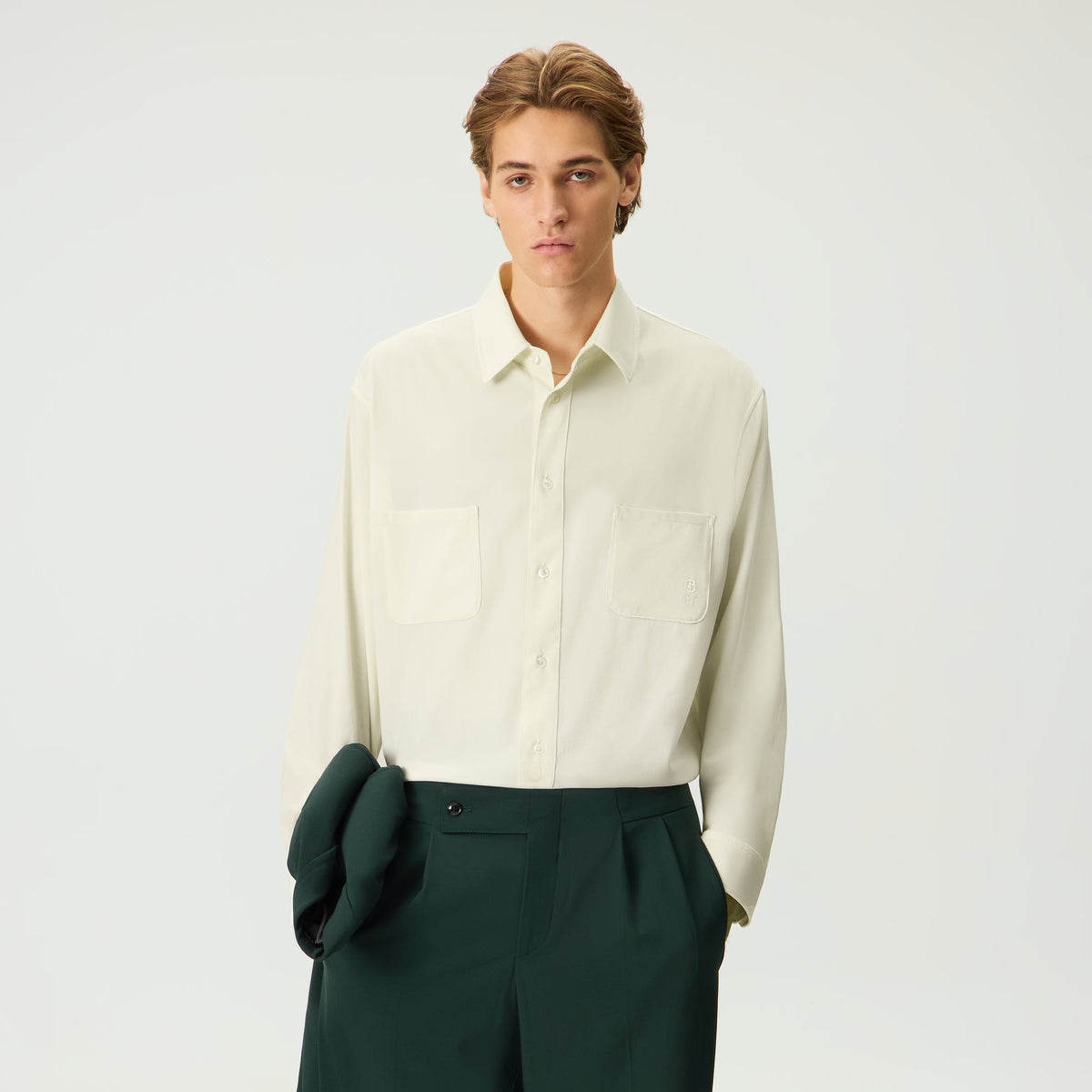 Giorgio Armani & Kith Ivy Wool Crepe Shirt - White - PH
