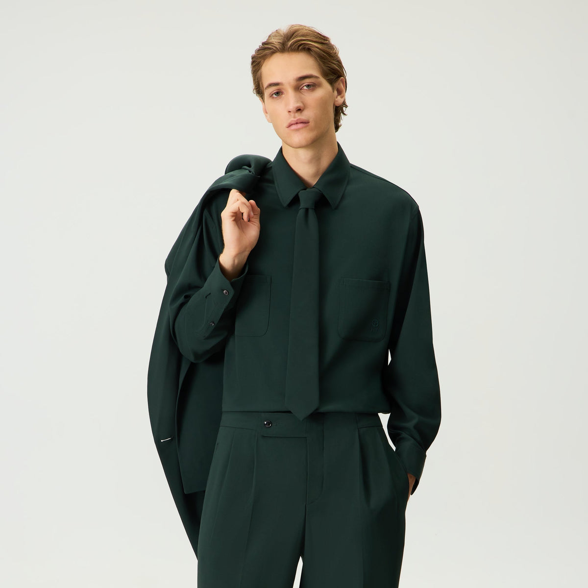 Giorgio Armani & Kith Ivy Wool Crepe Shirt - Stadium - PH