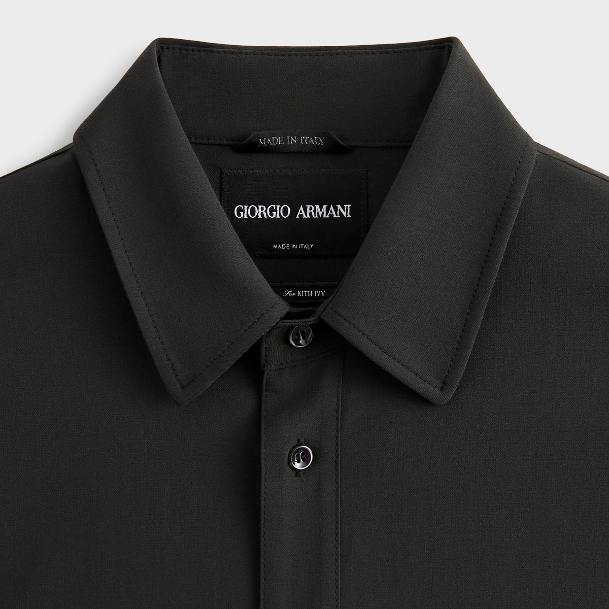 Giorgio Armani & Kith Ivy Wool Crepe Shirt - Charcoal Grey