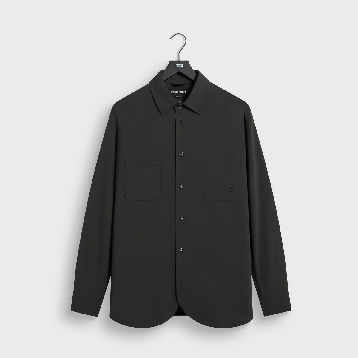 Giorgio Armani & Kith Ivy Wool Crepe Shirt - Charcoal Grey - PH