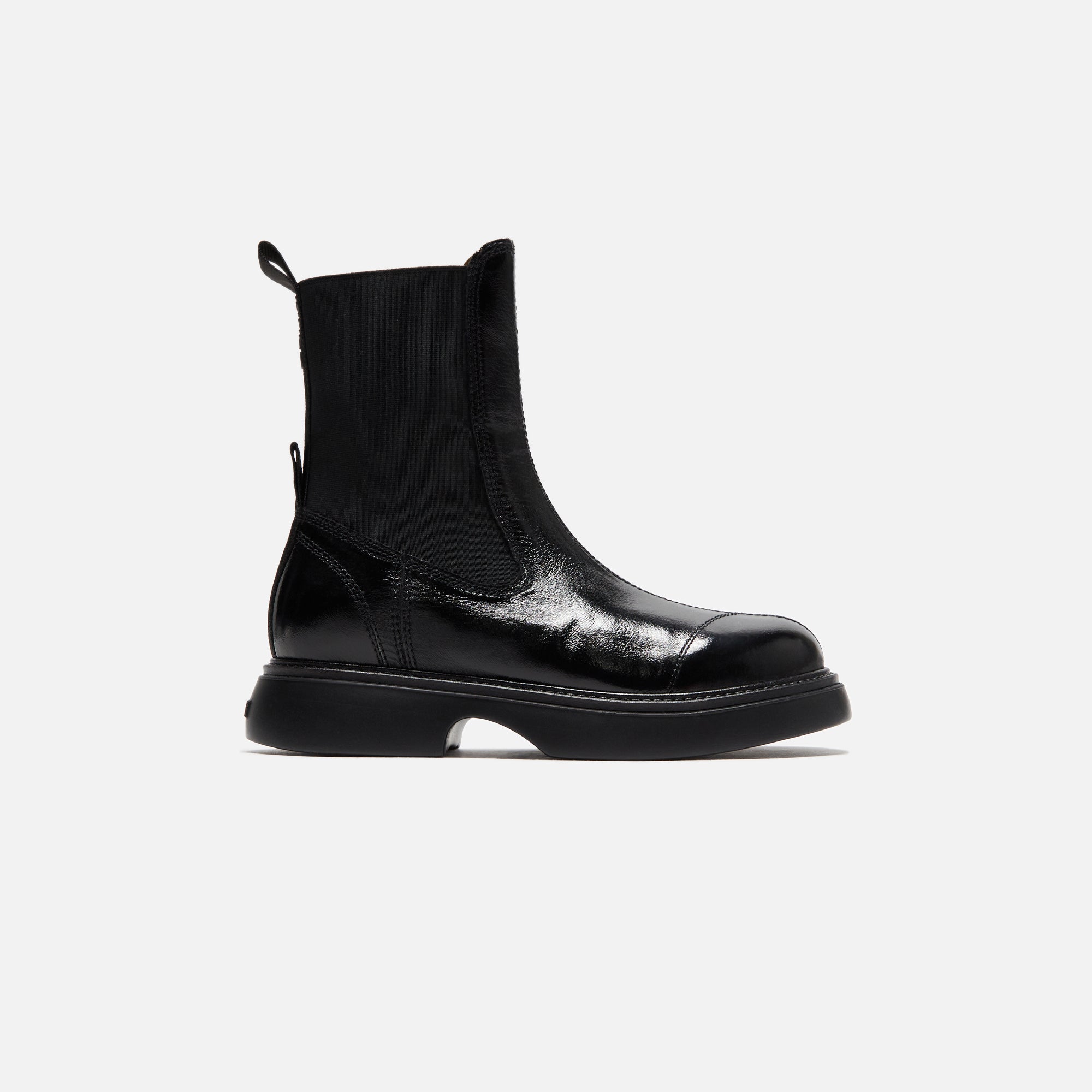 Ganni Everyday Mid Chelsea Boot - Naplack Black – Kith