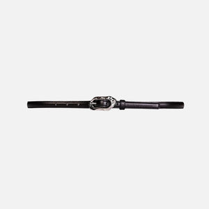 Black Suede Studio Greca Leather Belt - Black