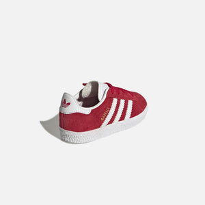 adidas Infant Gazelle CF EL - Better Scarlet / Footwear White / Gold Metallic