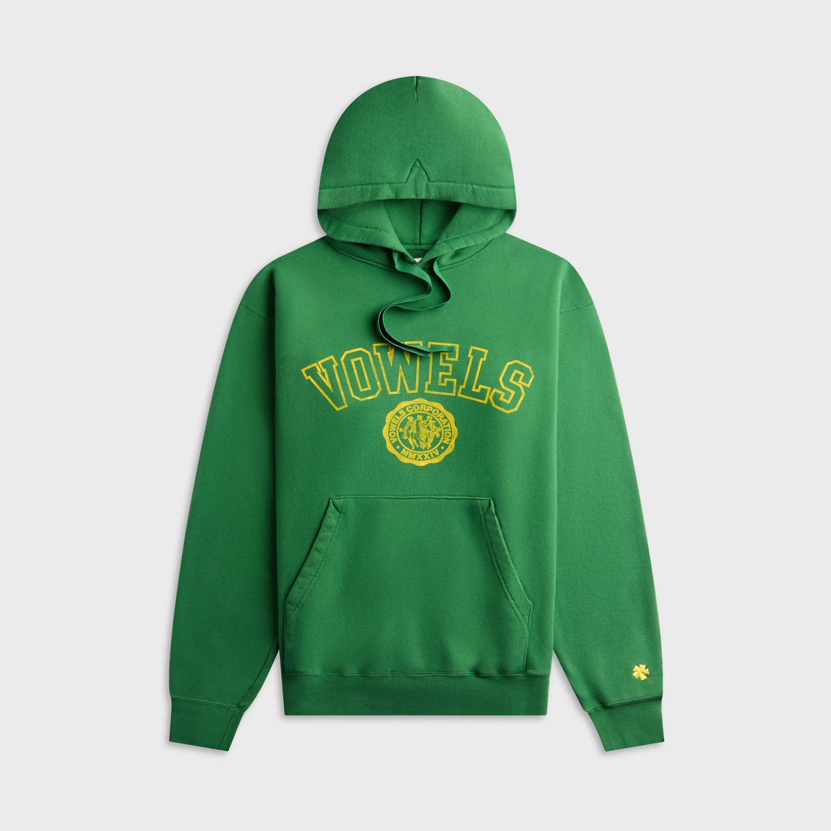 vowels Faded Collegiate Hoodie - Green