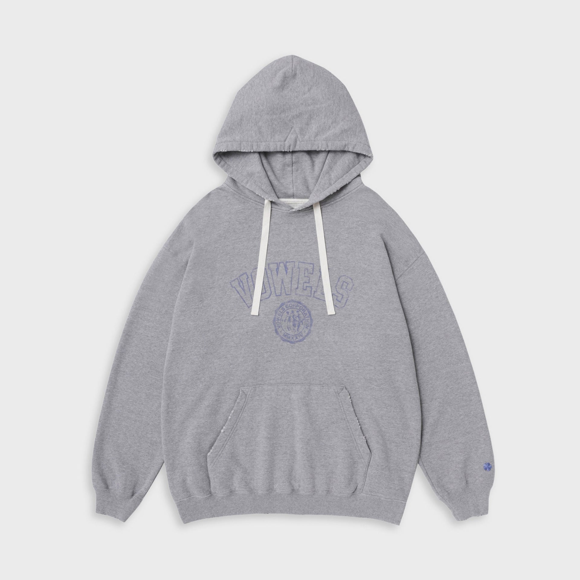 vowels Faded Collegiate Hoodie - Grey Heather