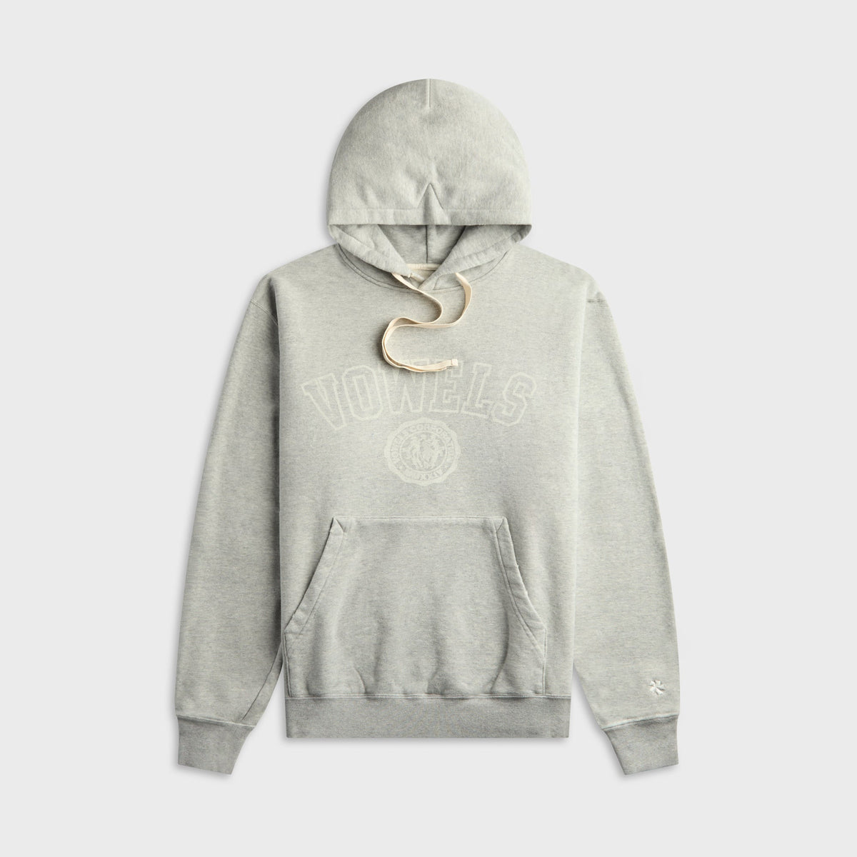 vowels Faded Collegiate Hoodie - Heather Grey
