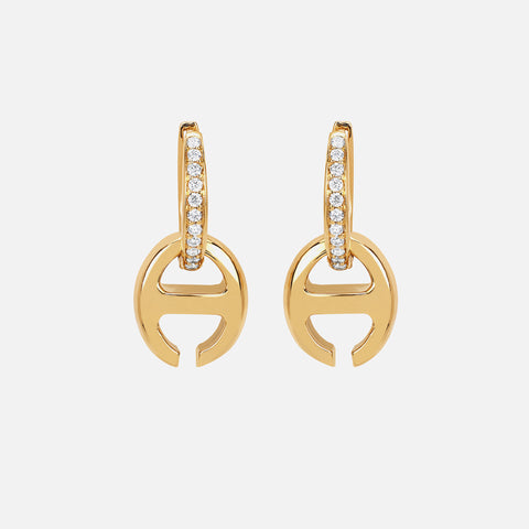 Hoorsenbuhs Klaasp Earrings with Diamonds - Yellow Gold