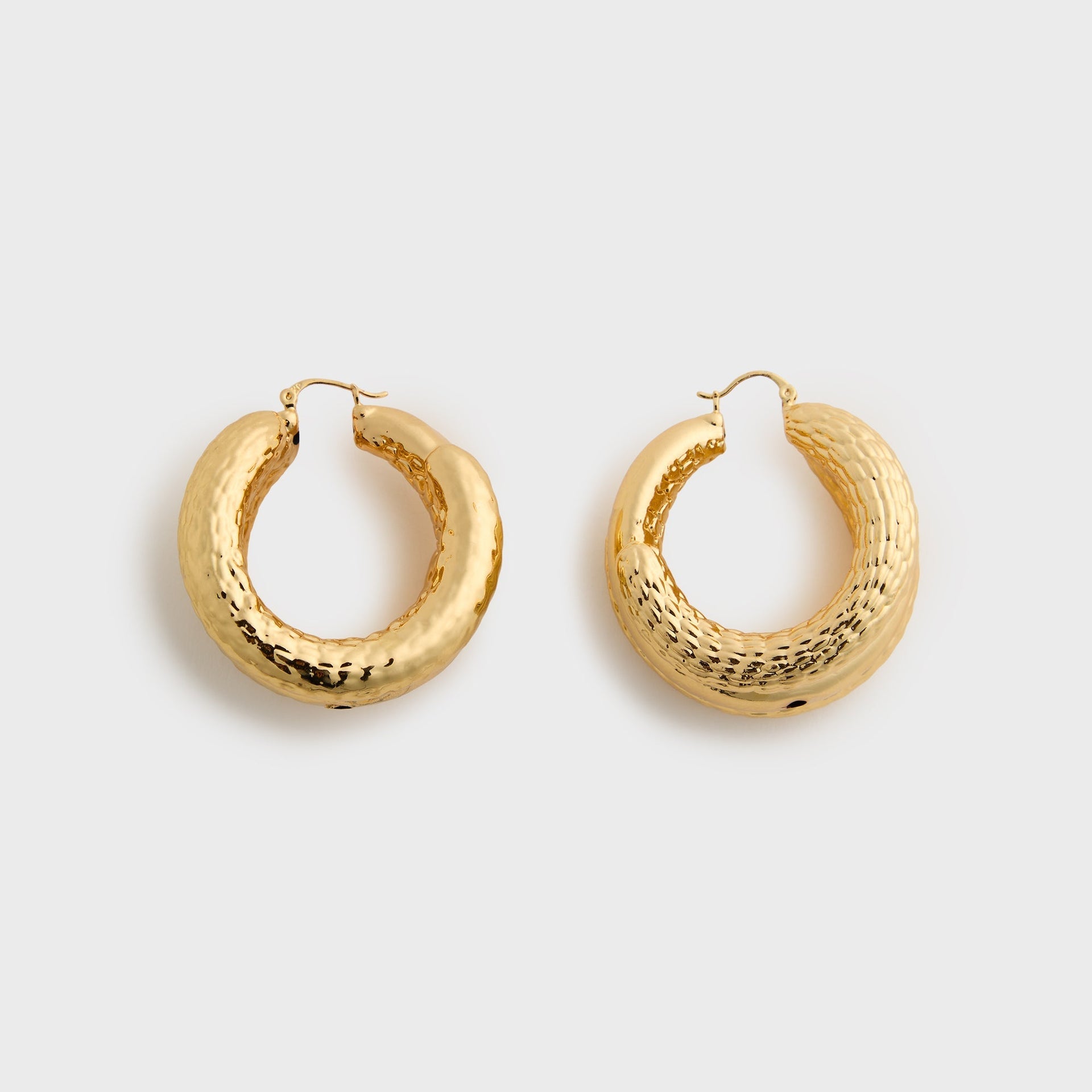 HONEY HALO Samira Multi-Textured Sculpted Hoop Earrings - Gold