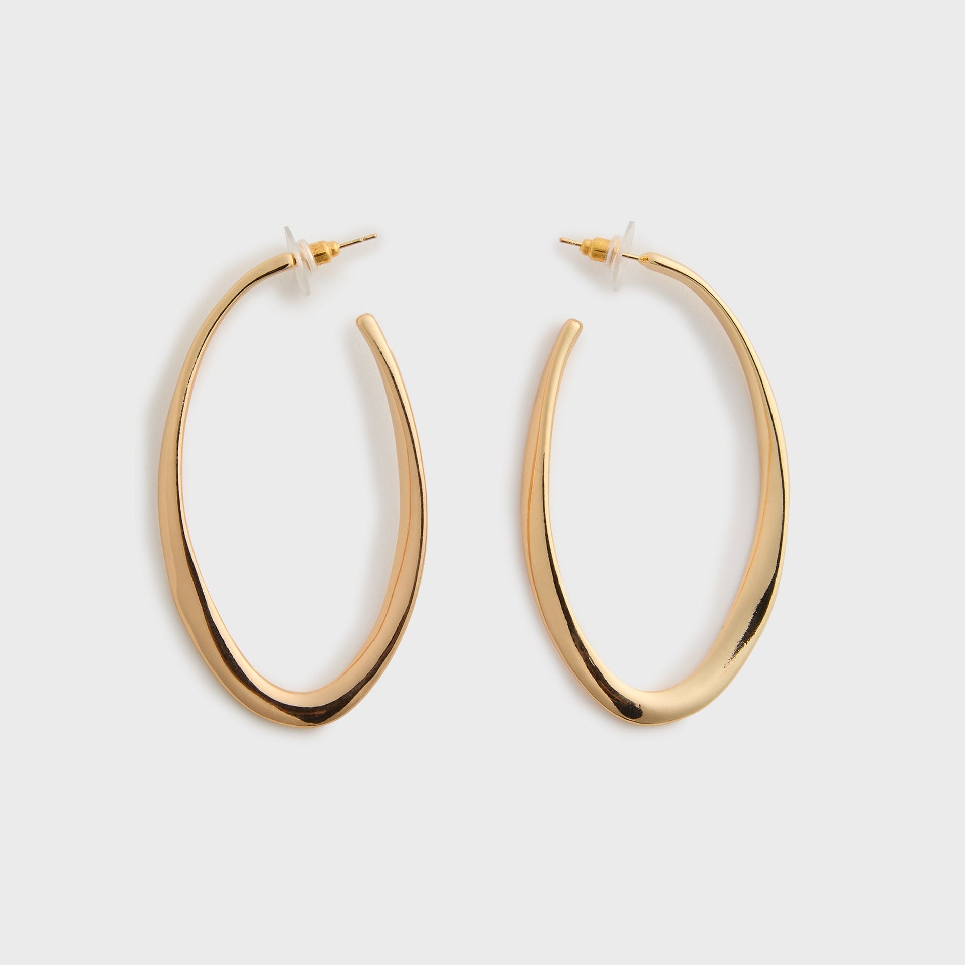 HONEY HALO Iza Sculpted Open Oval Hoop Earrings - Gold