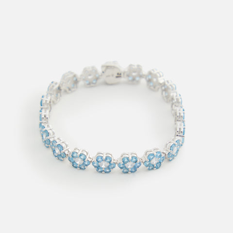 Hatton Labs Daisy Tennis Bracelet Sterling Sliver - Blue