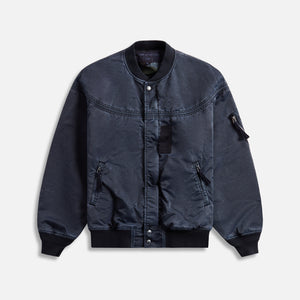 CDG Homme Nylon Coating Twill Garment Dyed cutaway-collar Jacket - Navy