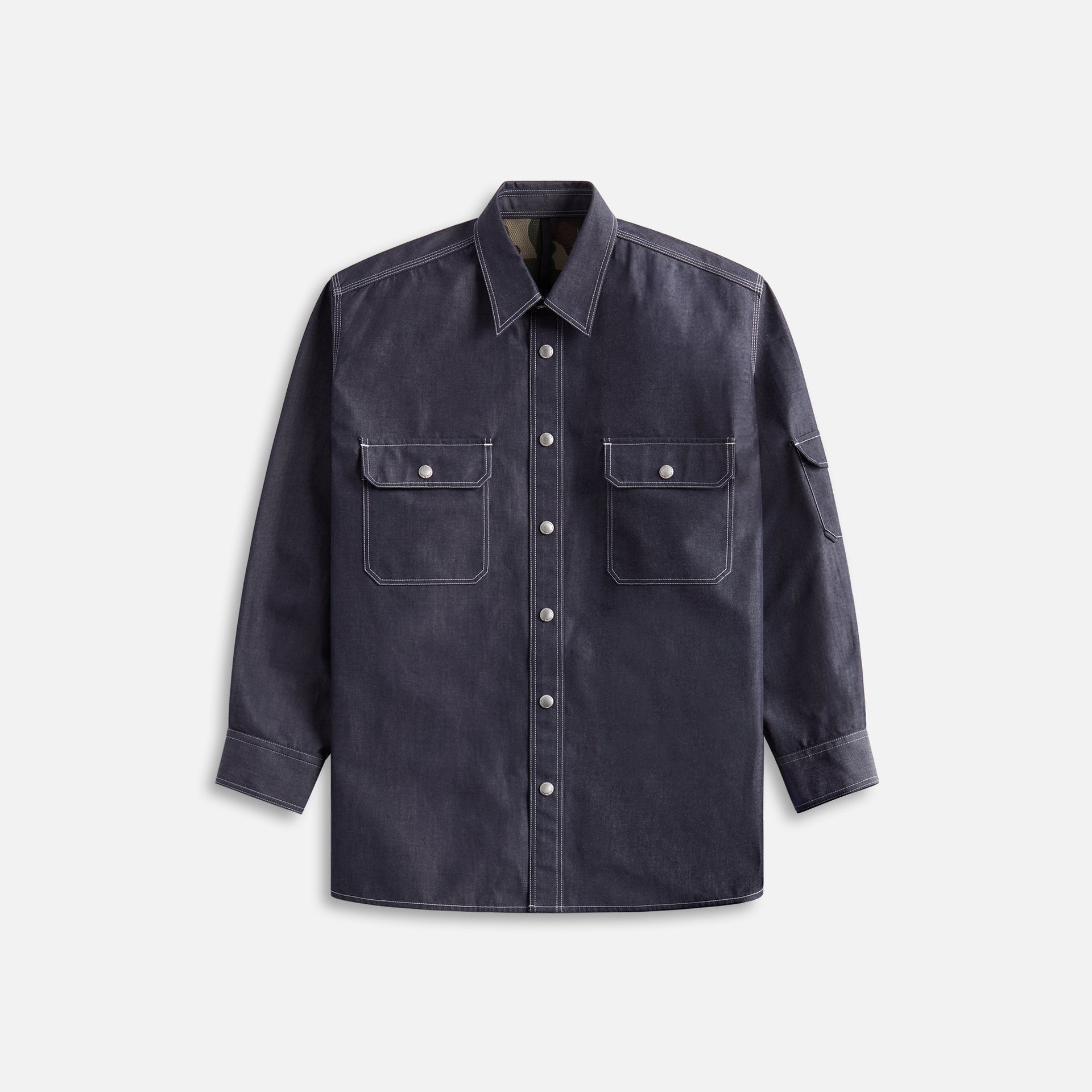 Comme Des Garçons Homme Cotton Dungarees 3 Layer Shirt - Navy